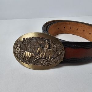Drysdales western belt with buckle Black & brown latigo leather size 48 …